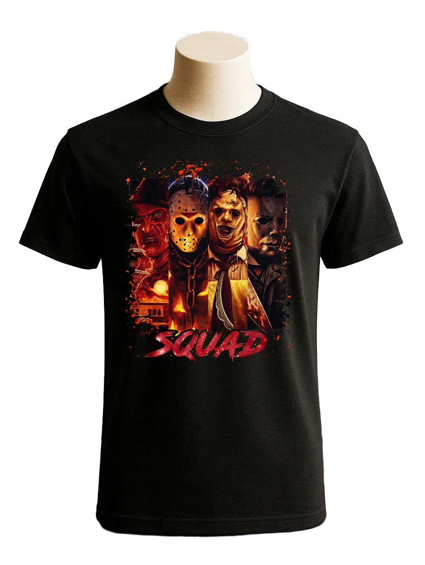 Halloween Serial Killer Squad Horror Terror Halloween Graphic Tee Shirt