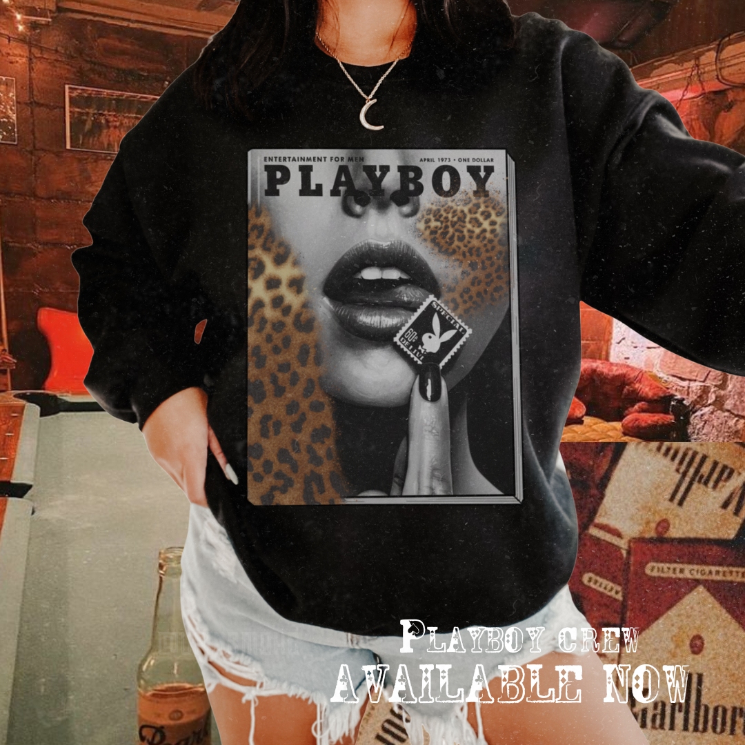 Black Playboy Crew Graphic Sweatshirt