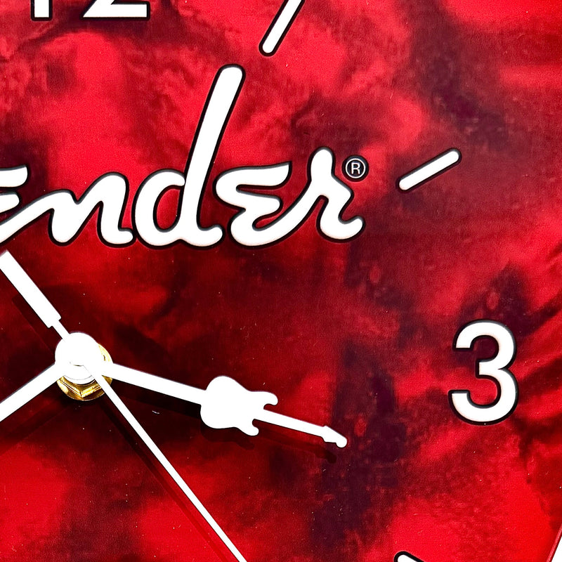 Fender Guitar Pick Wall Clock Red - Studio 653