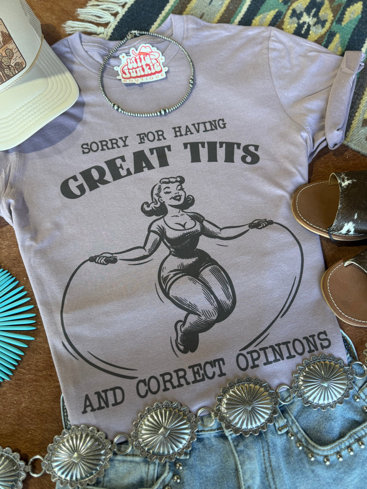 Sorry For Having Great Tits Graphic Tee - Studio 653