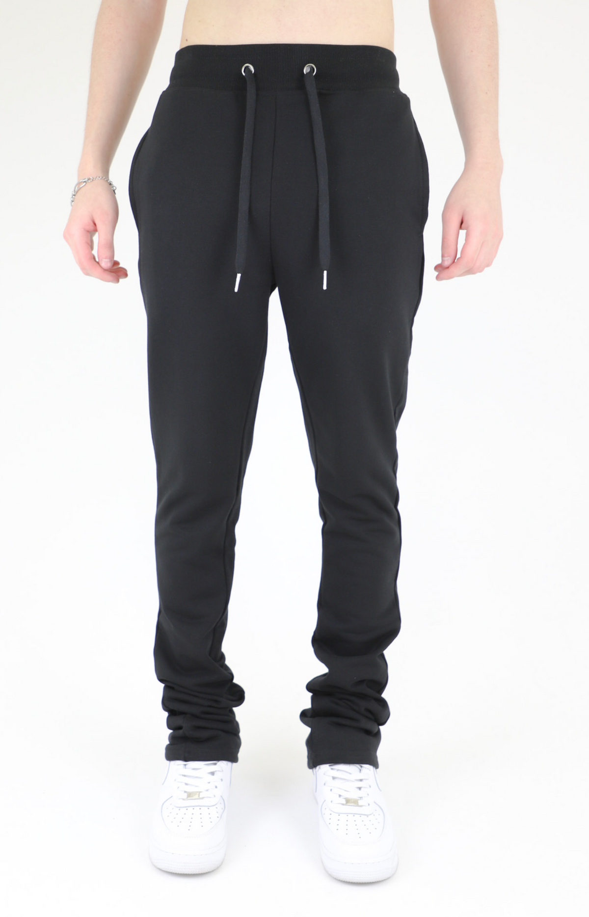 Drawstring Stacked Sweatpants - Studio 653