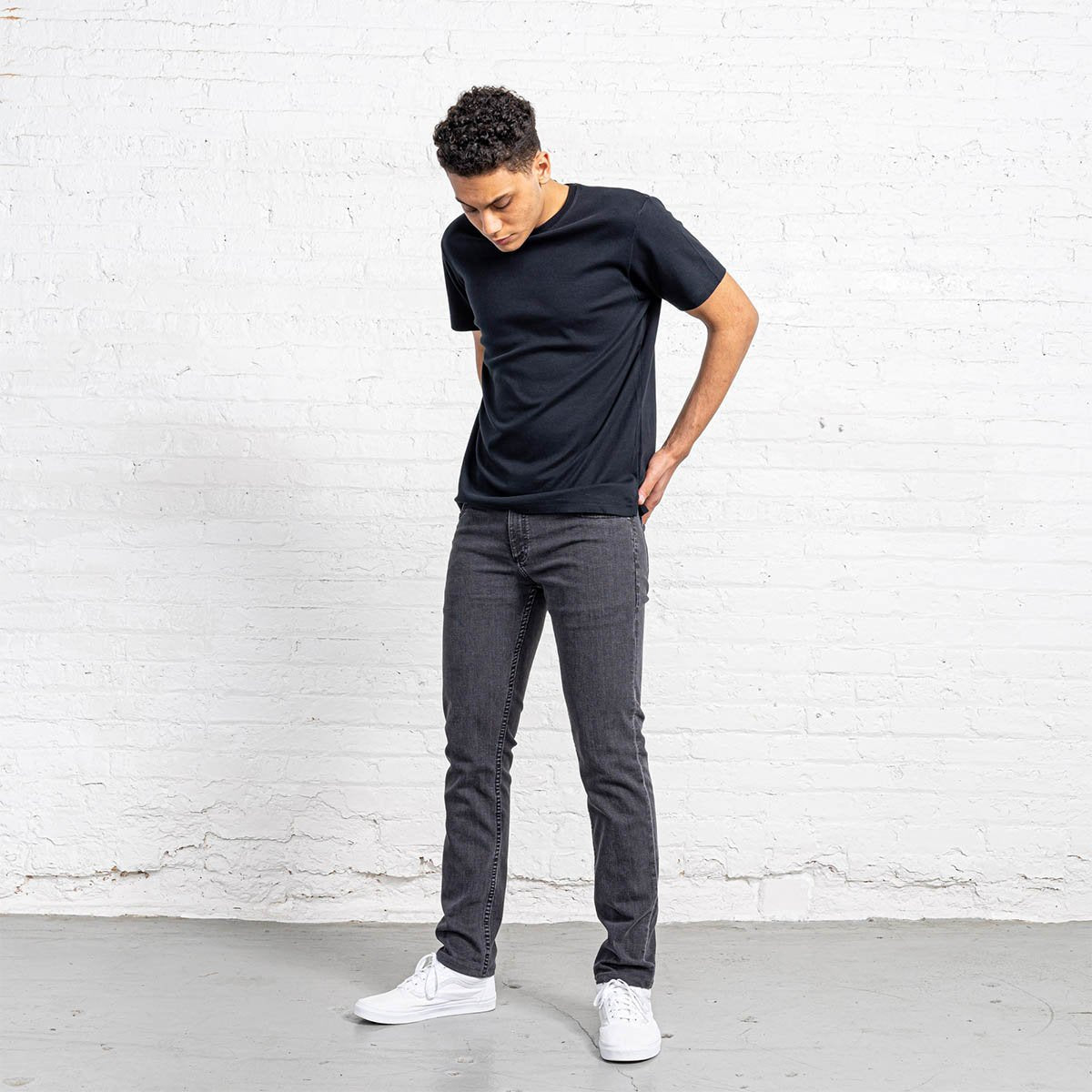 Slim Fit Grey Wash Jeans - Studio 653