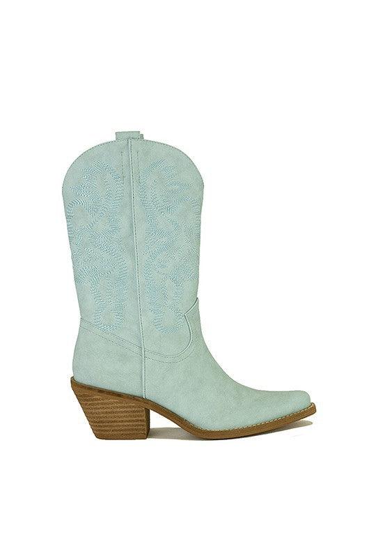 Adela Imitation Leather Cowboy Boot - Studio 653