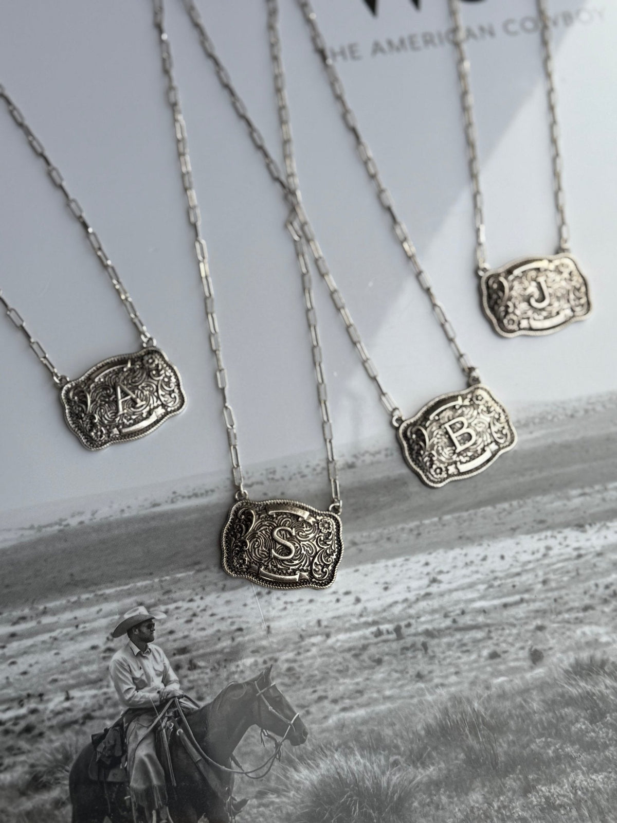 Belt Buckle Initial Necklace - Studio 653