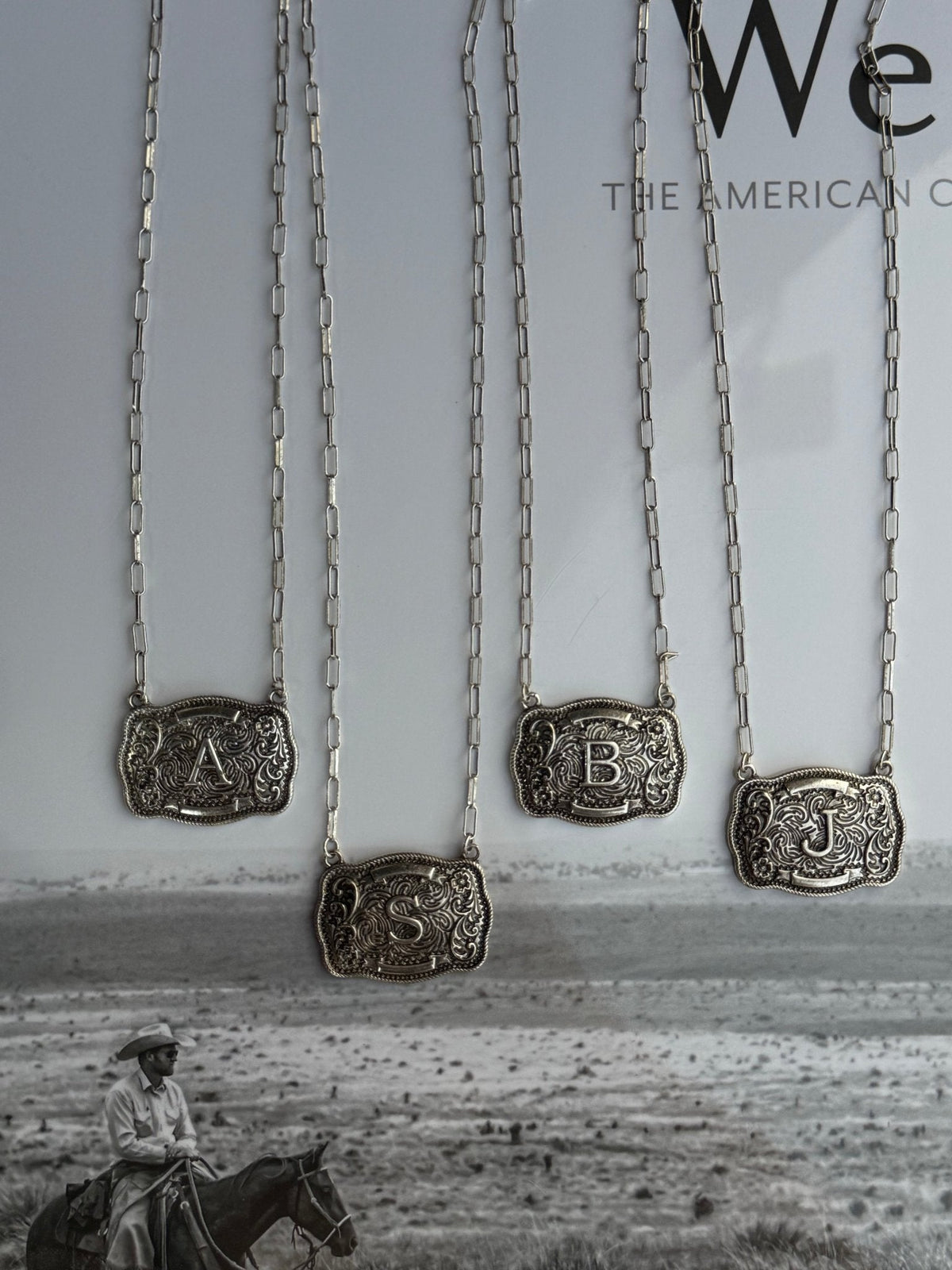 Belt Buckle Initial Necklace - Studio 653