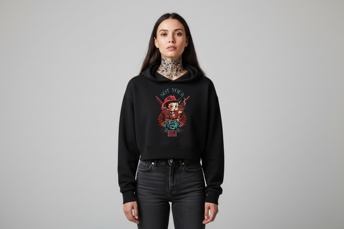 "Not Your Bitch"Cropped Hoodie