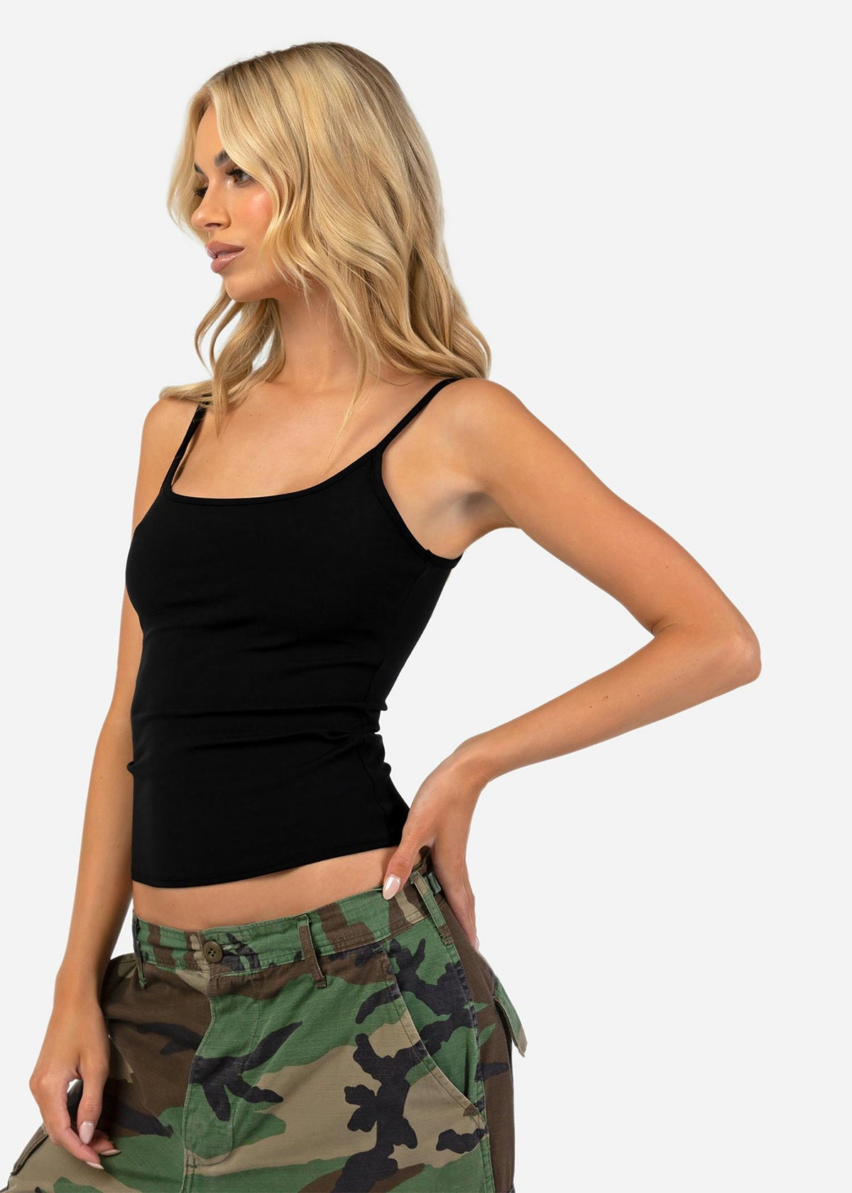 Women's Contour Tank in Black - Studio 653