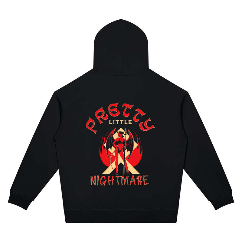 Pretty Little Nightmare Black Oversized Drop Shoulder Hoodie - Studio 653