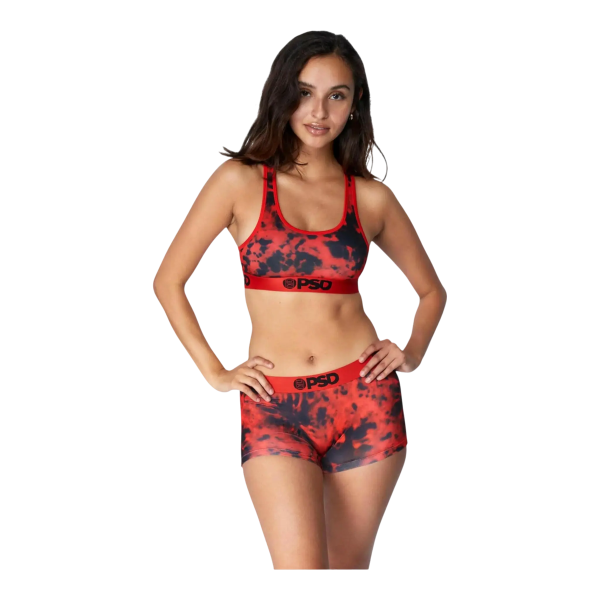 PSD Lava Dye Women Sports Bra Red