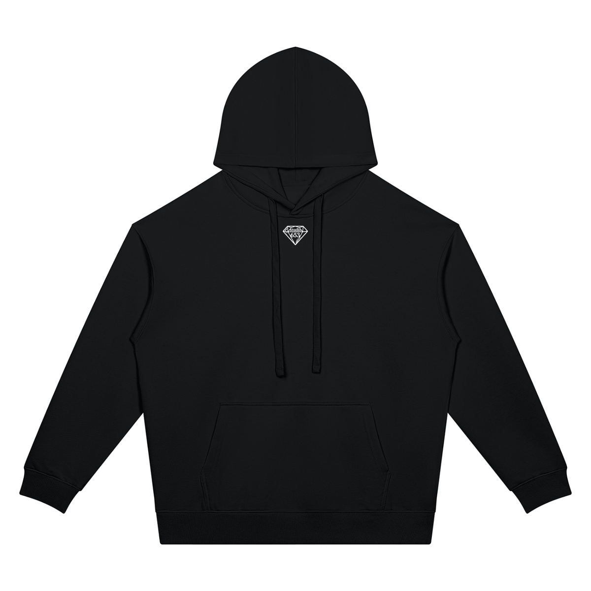 Yes Ma'am Pocketed Black Oversized Drop Shoulder Hoodie - Studio 653