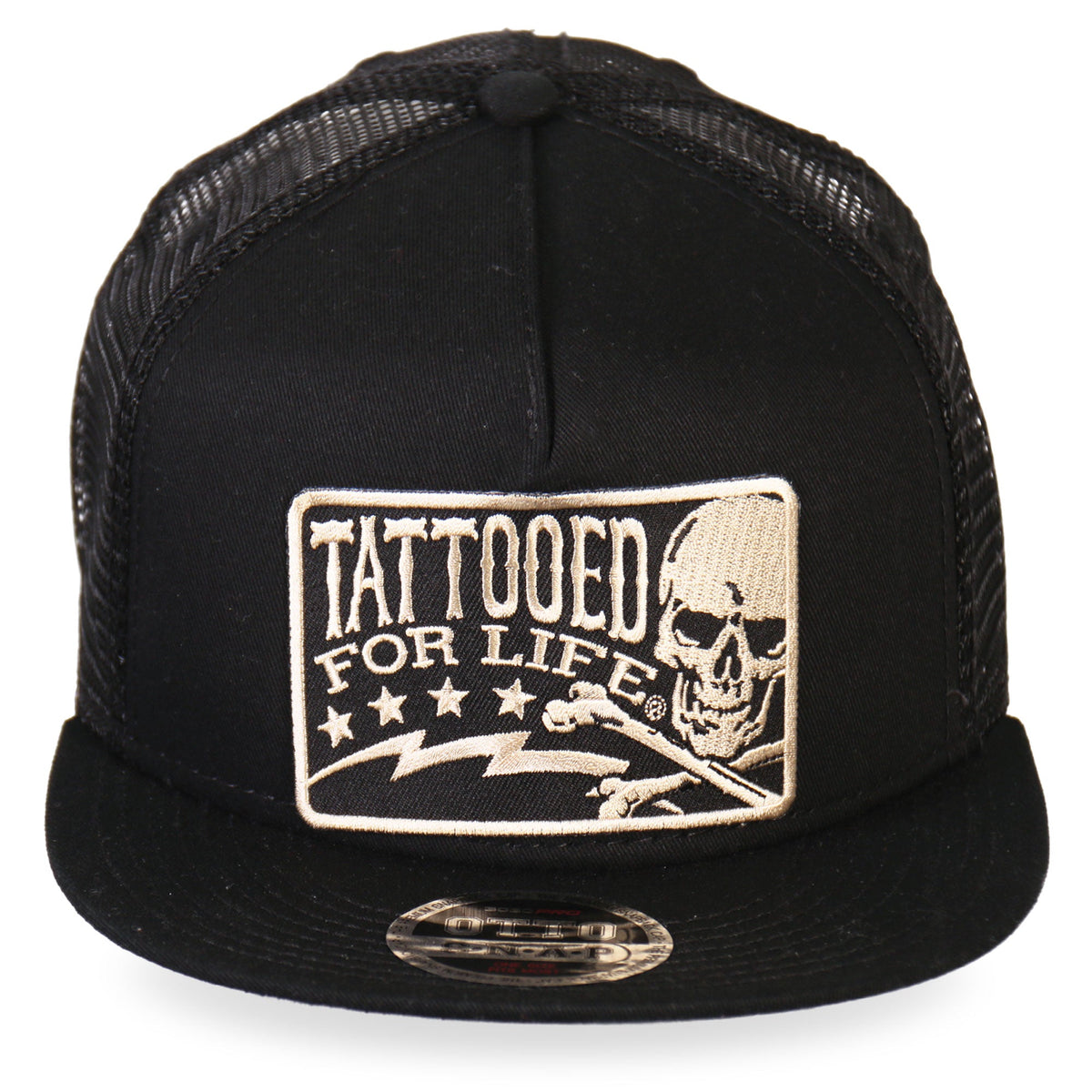 Hot Leathers GSH2003 Tattooed for Life Skull and Bolts Snap Back Hat - Studio 653