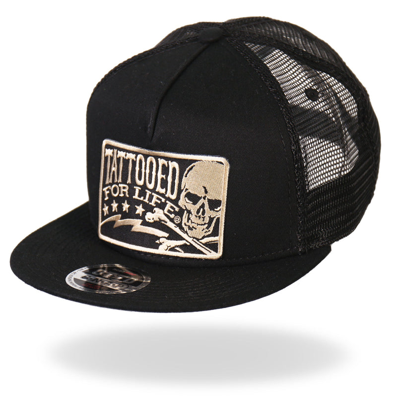 Hot Leathers GSH2003 Tattooed for Life Skull and Bolts Snap Back Hat - Studio 653