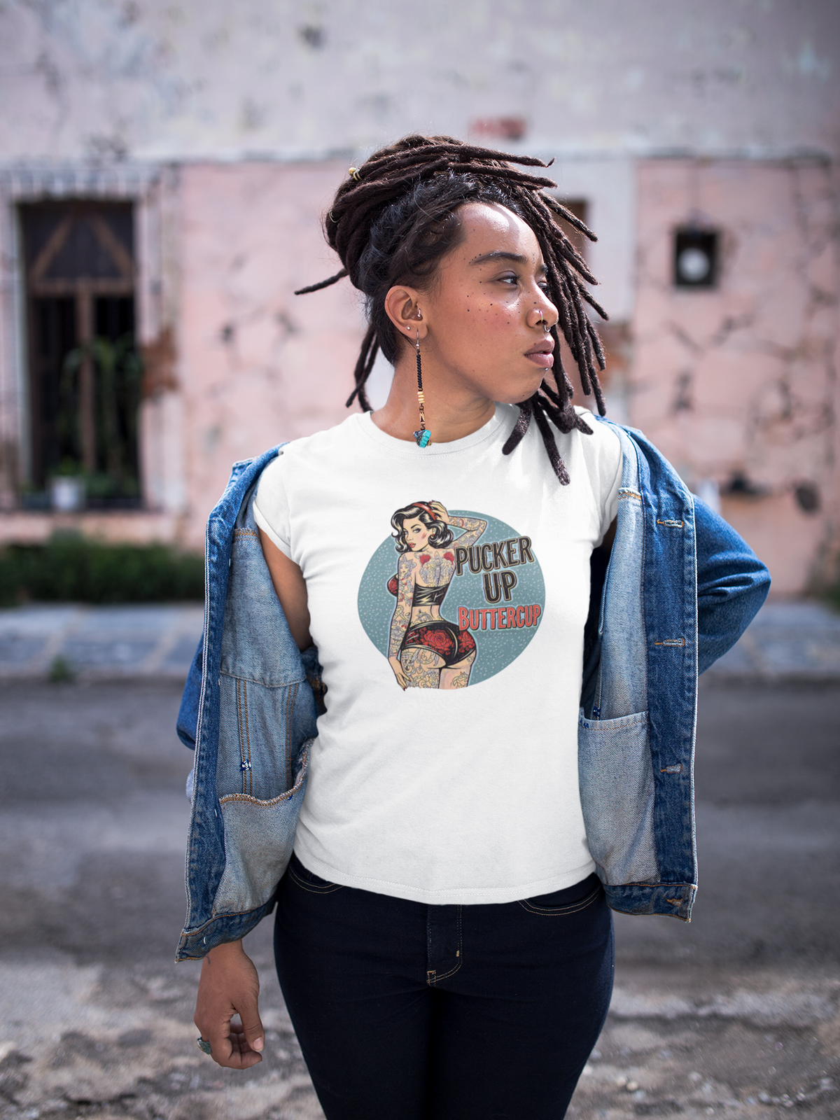 Pucker Up Buttercup Women's Slim Fit Graphic Tee