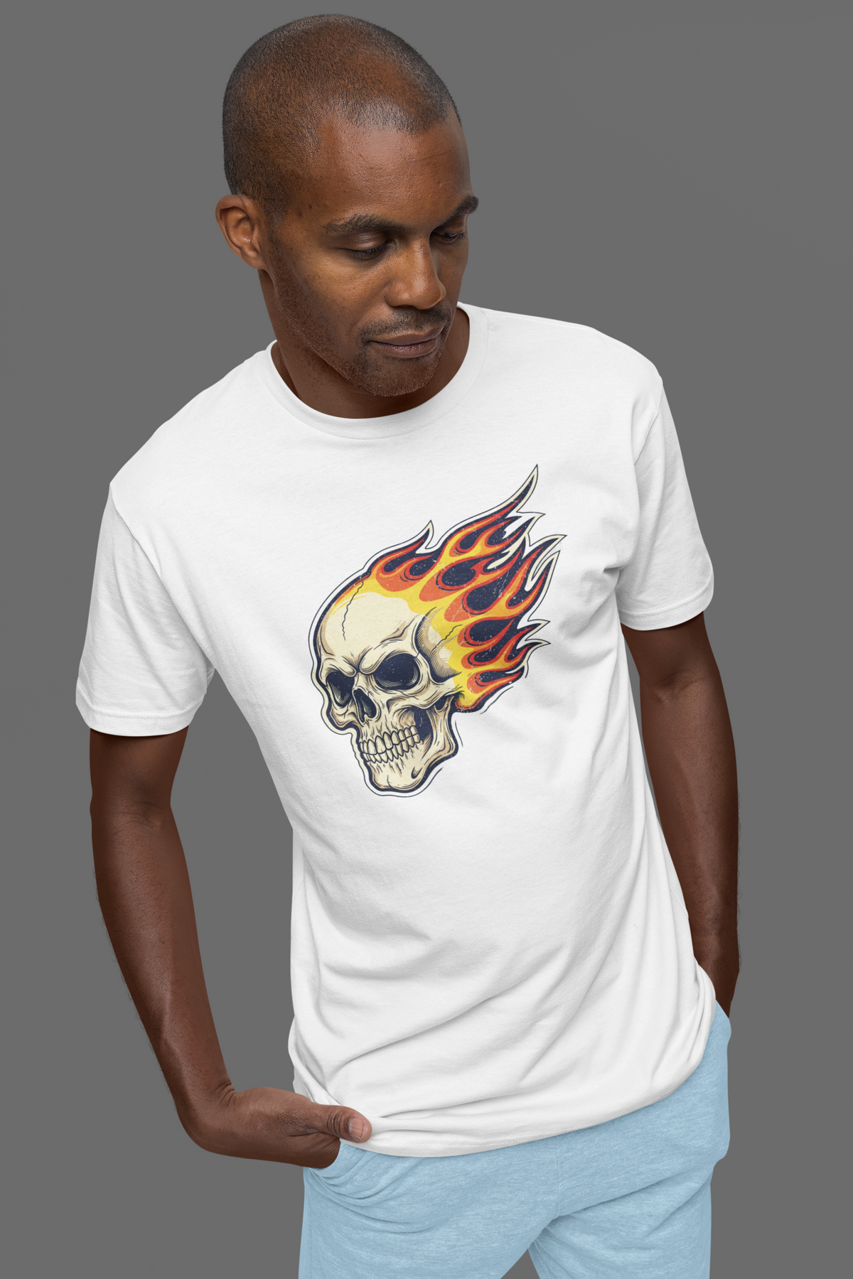 Flaming Skull Graphic Tee