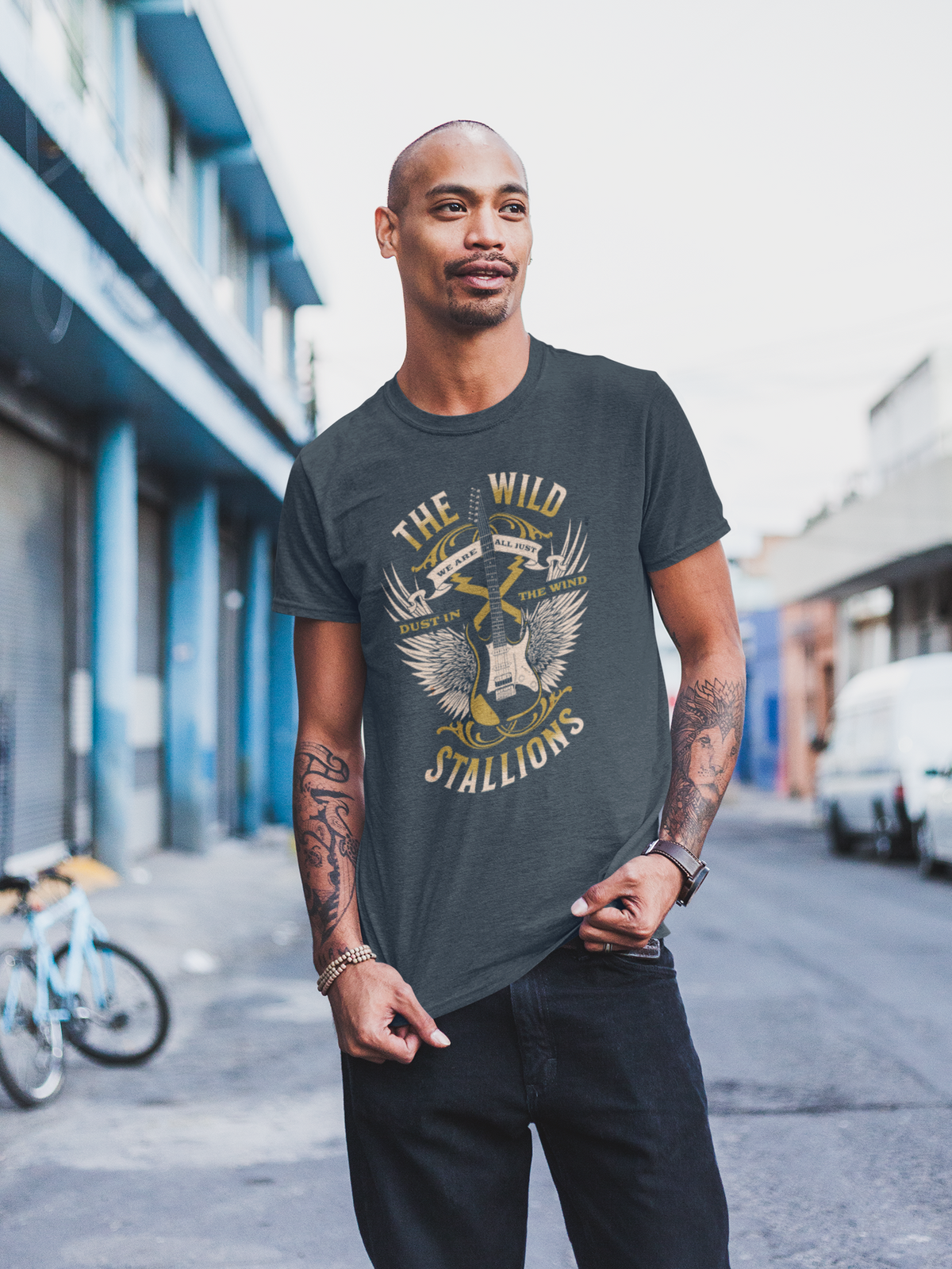 The Wild Stallions Rock Guitar Graphic Tee