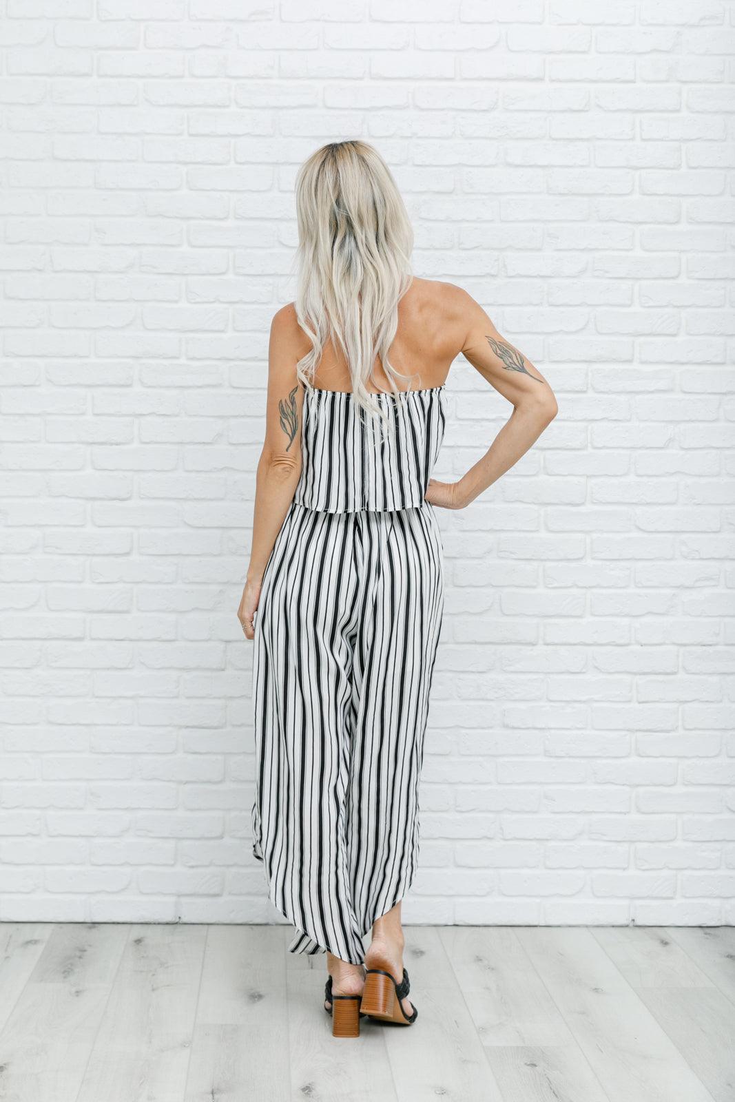 Modern Stripes Sleeveless Jumpsuit - Studio 653