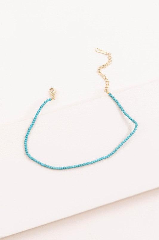 Turquoise Beaded Anklet - Studio 653