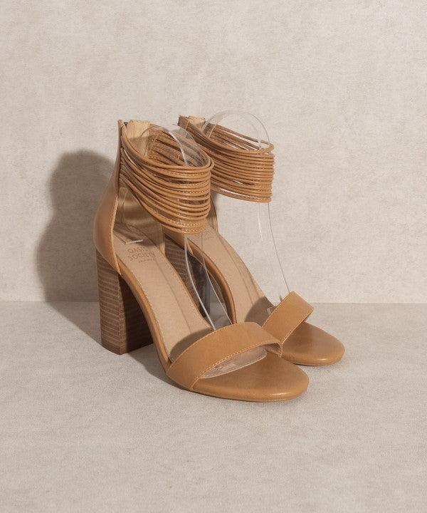 Blair - Thick Ankle Strap Block Heel - Studio 653