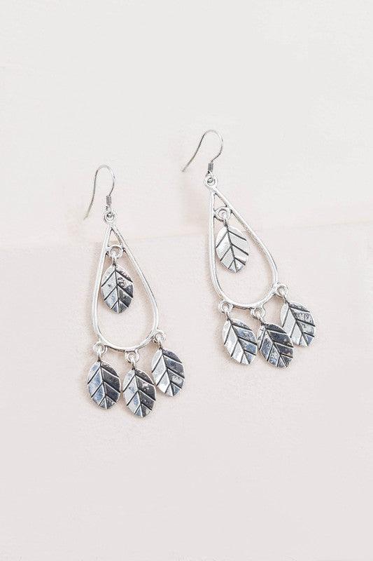 Wind Swept Leaf Earrings - Studio 653