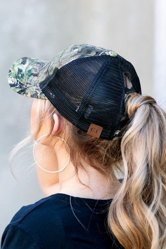 Mossyoak Criss-Cross Pony Cap Hat - Studio 653