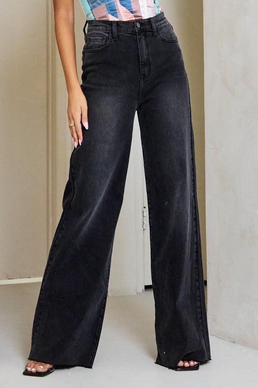 Vintage Black High-Waisted Wide-Leg Jean - Studio 653