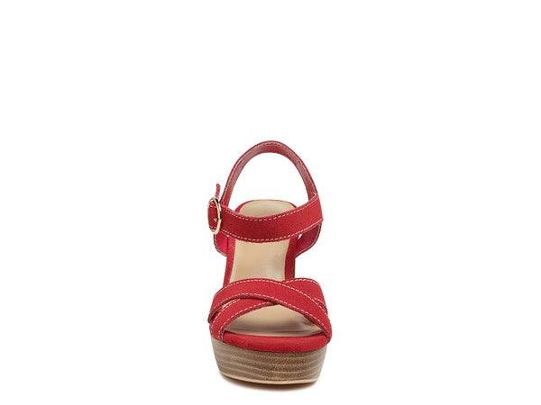 Choupette Suede Leather Suede Leather Block Heeled Sandal - Studio 653