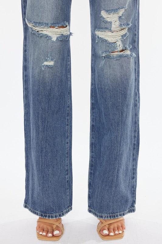 Ultra-High-Rise Distressed 90's Flare Jean - Studio 653