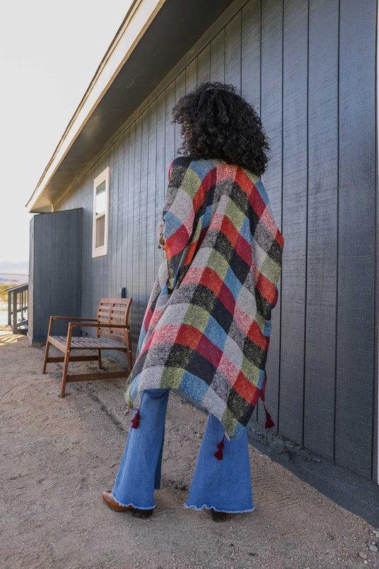 Multi Buffalo Checkered Kimono - Studio 653