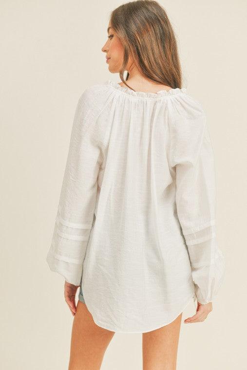 White Button Down Top - Studio 653