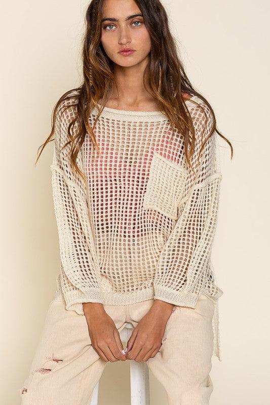 Oversized Fit See-through Pullover Sweater - Studio 653