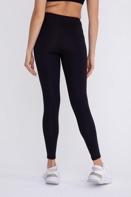 Jacquard Ribbed High-Waisted Leggings - Studio 653