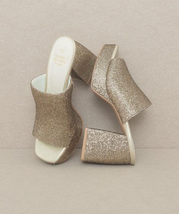 Crystal-Sparkling Platform Slide - Studio 653