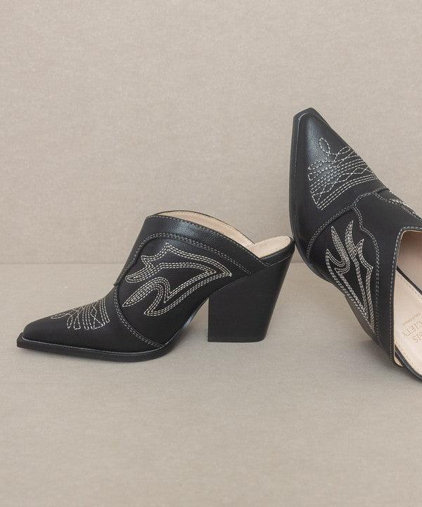 Kiara - Western Inspired Heeled Mule - Studio 653