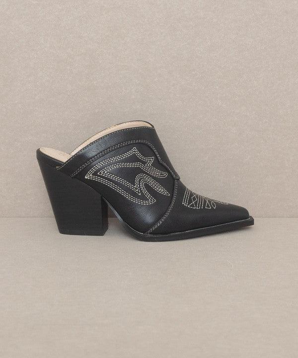 Kiara - Western Inspired Heeled Mule - Studio 653