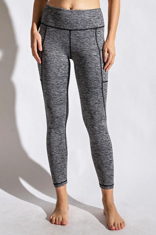 Two Tone Full Length Yoga Leggings - Studio 653