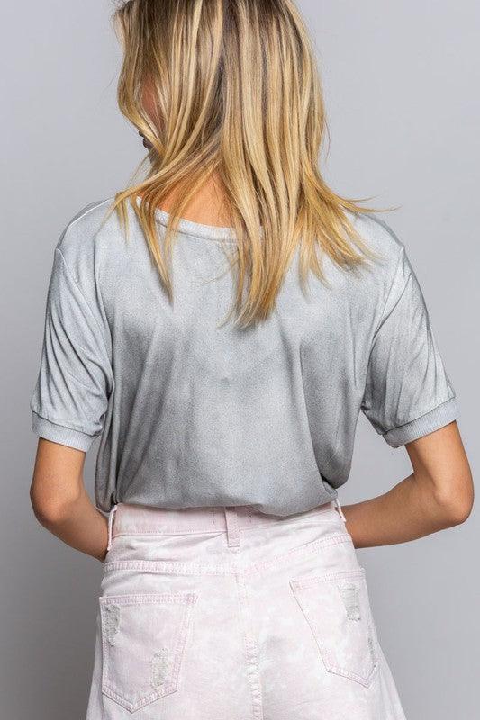 Girly Meets Basic Short Sleeve Top - Studio 653