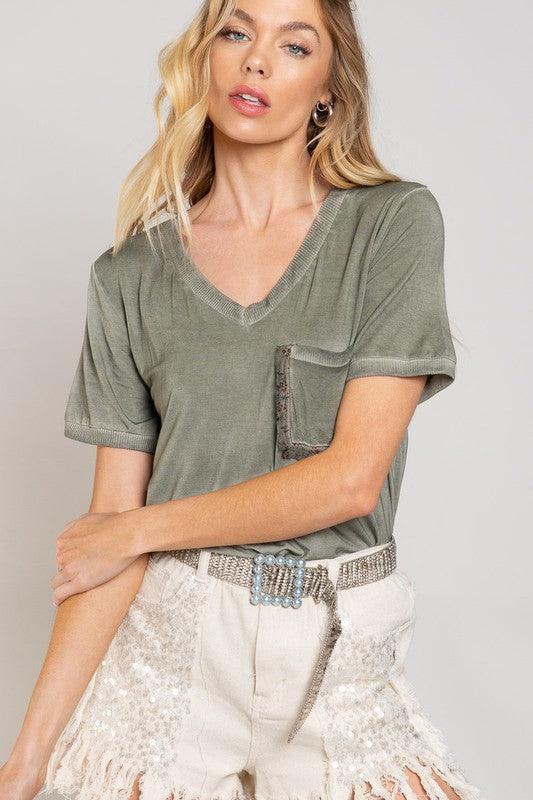 Girly Meets Basic Short Sleeve Top - Studio 653