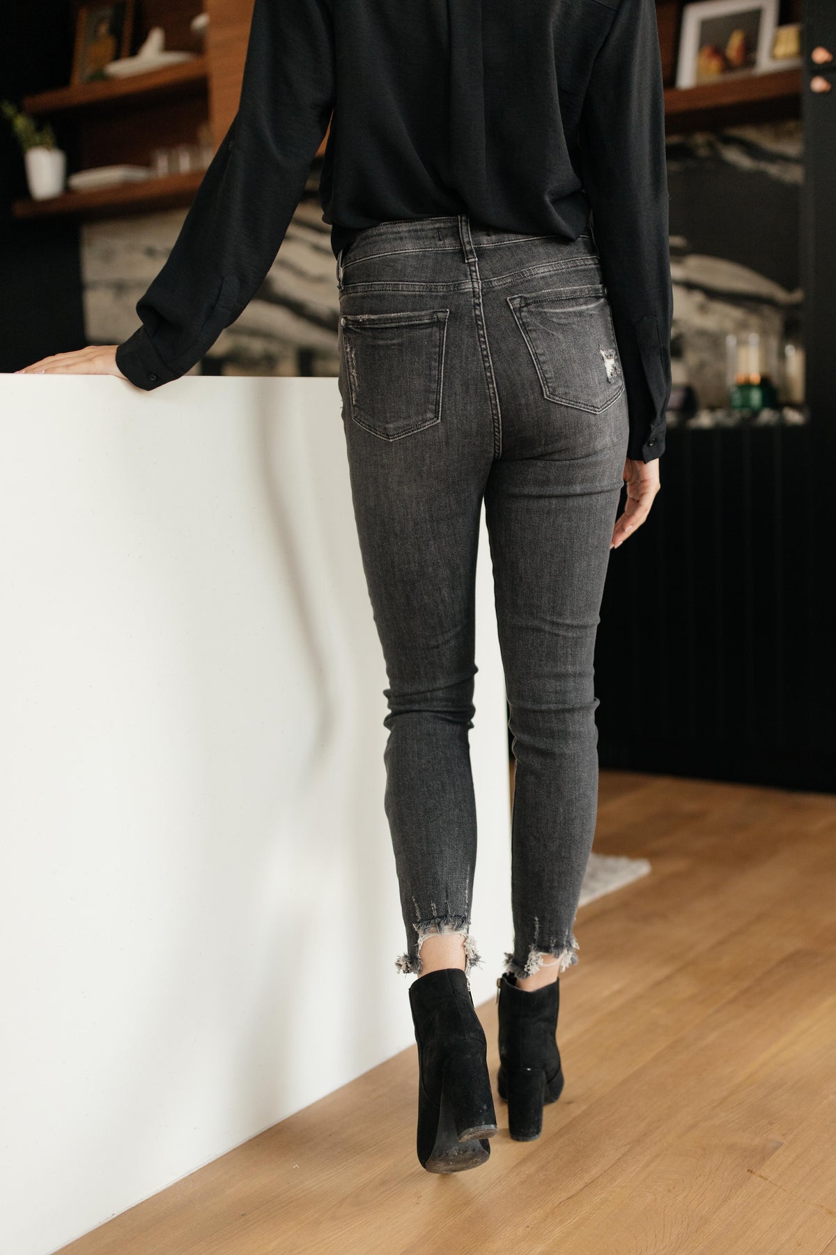 Gray Days Button Rise Jeans - Studio 653