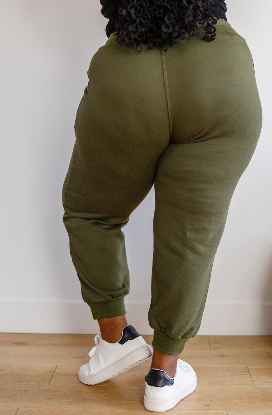 Distressed Joggers in Olive - Studio 653