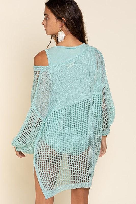 Oversized Fit See-through Pullover Sweater - Studio 653