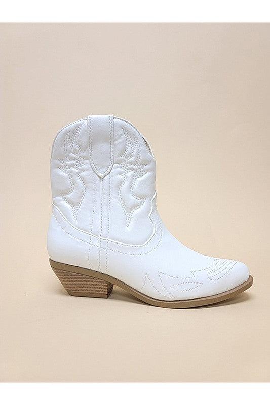 Soda Rigging White Cowboy Bootie - Studio 653