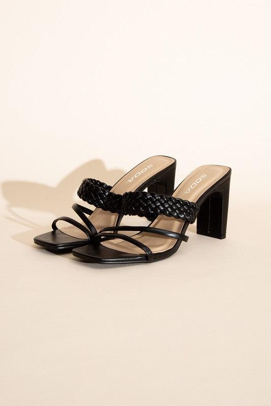 Soda Carmen-S Braided Strap Sandal With Heel - Studio 653